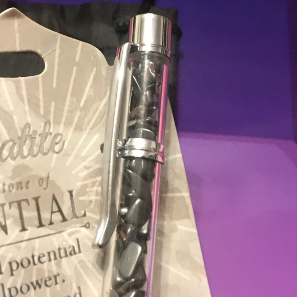 Gemstone Hematite Pen & Heart Bag Charm Gift Set - Picture 12 of 16